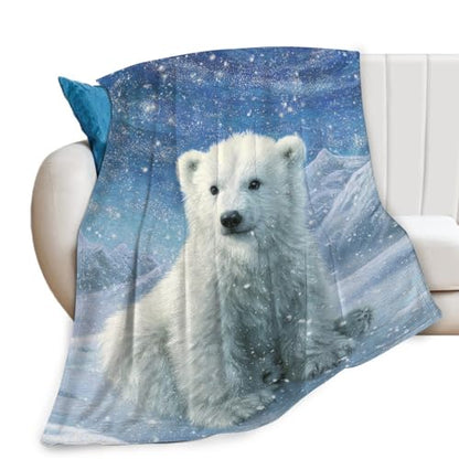 Polar Bear Blanket Animal Bears Gift for Kids Boys Girls 60"x50" - color: Polar Bear, size: 60" x 50"