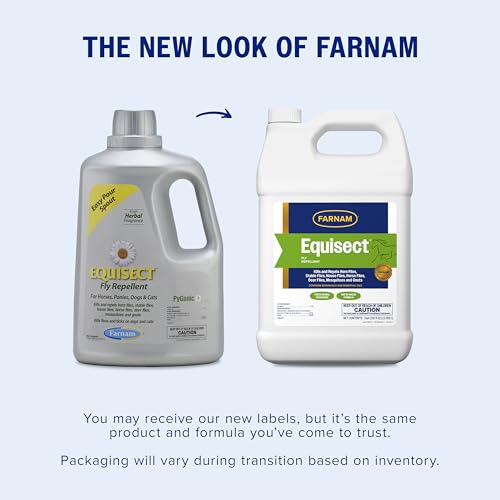 Farnam Equisect Water-Based Botanical Fly Repellent for Horses, 128 oz - size: 128 Fl Oz (Pack of 1)