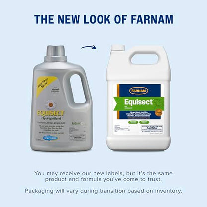 Farnam Equisect Water-Based Botanical Fly Repellent for Horses, 128 oz - size: 128 Fl Oz (Pack of 1)