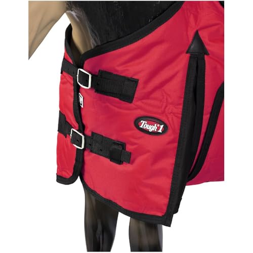 Tough1 600D Miniature Stable Blanket with Belly Wrap - color: Red, size: 36"