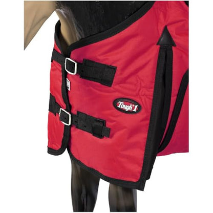 Tough1 600D Miniature Stable Blanket with Belly Wrap - color: Red, size: 39"