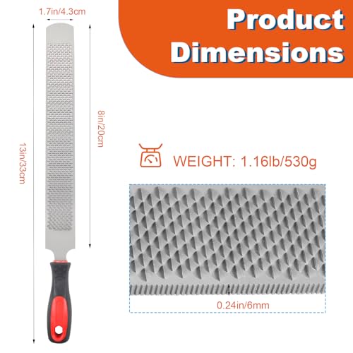13 Inches Hoof Rasp,Farrier Rasp,Farrier Tools,Professional Carbon Steel Farrier File Tool with Rubber Handle,Heavy Duty Trimming Tool for Horses,Cattle,Goats,and Donkeys