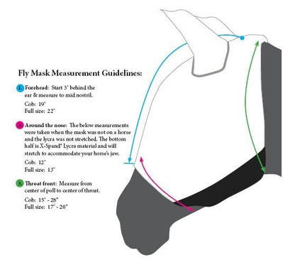Schneiders X-Spand Mosquito Mesh II Fly Horse Masks | Enhanced Comfort & Visibility | Jaw for Natural Movement | 40% UV Protection | Reflective Safety Features - size: Cob, style: Without Ears