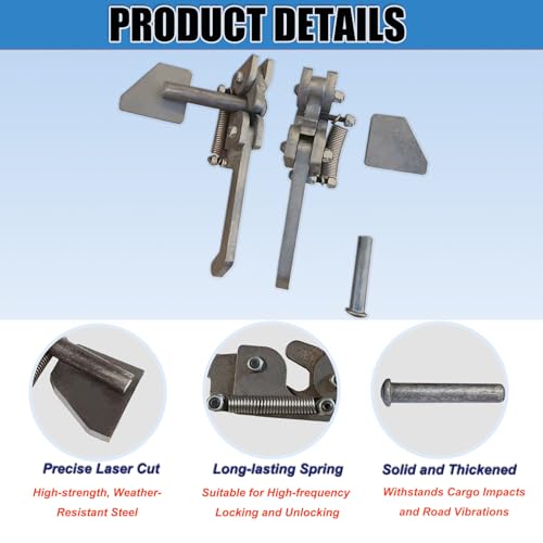 Tailgate Locks Set: 2 Left + 2 Right, Steel Latch Assembly Tailgate Latch Fit Dump Trucks, Tractor Beds, Metal Dump Body Trucks, Large Vehicles, Weld-On Design
