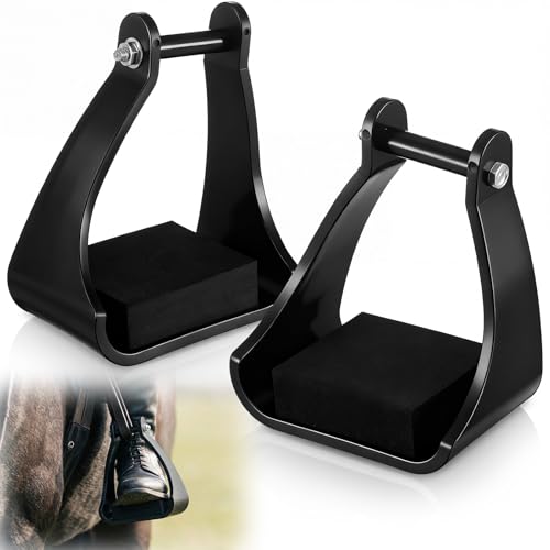 Sadnyy 2 Pcs Polymer Trail Stirrups 2.5" Cushioned Trail Stirrups Endurance Horse Riding Tools Foam Pad Footbeds for Riding Safety Climb Long Rides