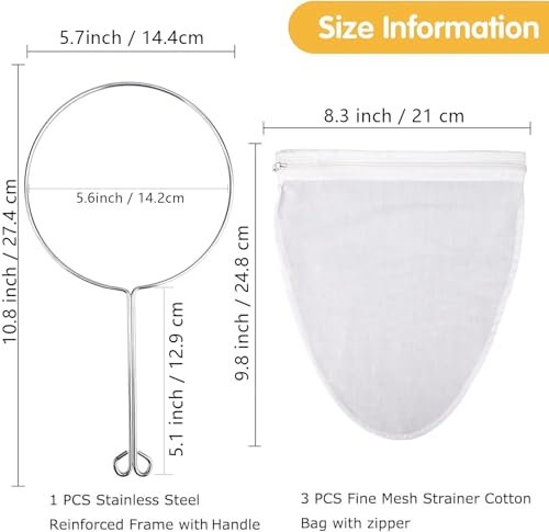WMKGG Ultra Fine Mesh Strainer Bags, Reusable Mesh Filter Bags - size: Small Size
