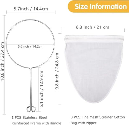WMKGG Ultra Fine Mesh Strainer Bags, Reusable Mesh Filter Bags - size: Small Size