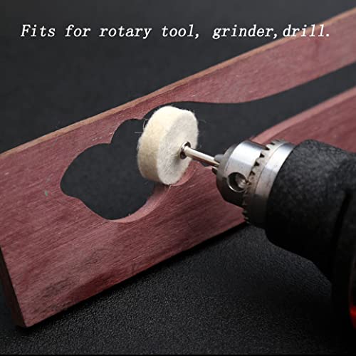 50 Pcs 25mm Wool Felt Polishing Kits Quickly Changed Wool Buffing Wheel with 1/8'' Shank for Rotary Tools - style: 50Pcs 25mm wool polishing wheel