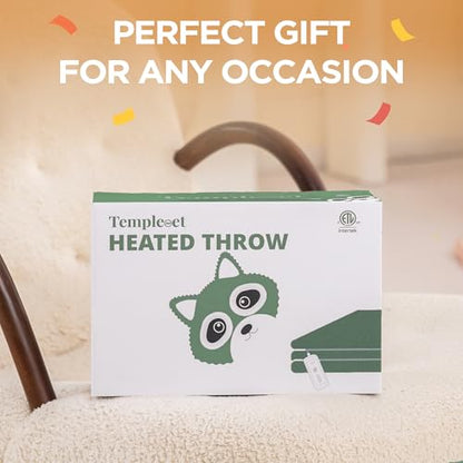 Templewet Heated Blanket Throw 50" x 60",Soft Electric Blanket,Green | Timer Settings,Auto Off,Soft Sherpa Heated Throw Blanket,Machine Washable,Fast Heating for Sofa Bed Office Use,Gifts for Mom - color: Lake Green