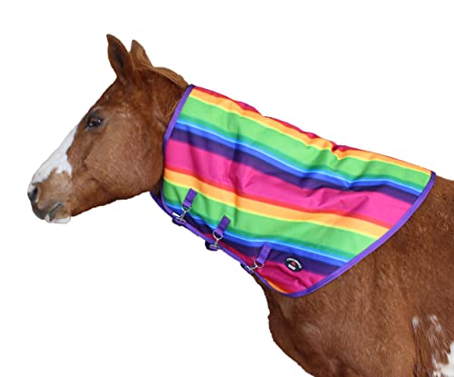 Horse Medium 1200D Waterproof Winter Blanket Mane Horse Neck Cover Rainbow 52042-M - color: Rainbow, size: Medium