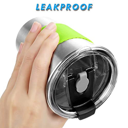 ShineMe Kids Cups with Straws and Lids, 12oz Spill Proof Toddle Straw Cups with Sleeves, Reusable Water Tumbler for Cold & Hot Drinks, Stainless Steel Sippy Cup 6 Pack - color: purple,red,yellow,blue,green,orange