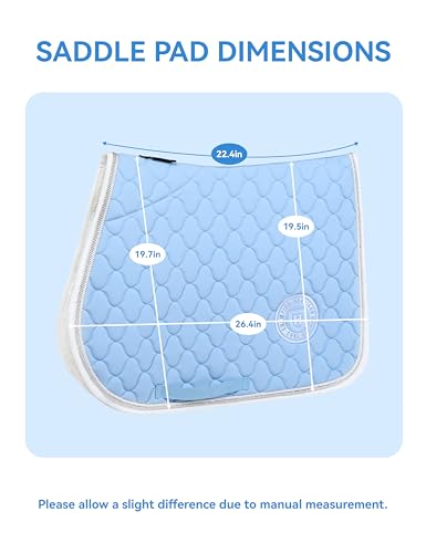 Harrison Howard All Purpose Saddle Pad, English Saddle Pad, Wither Contour - color: Ice Blue