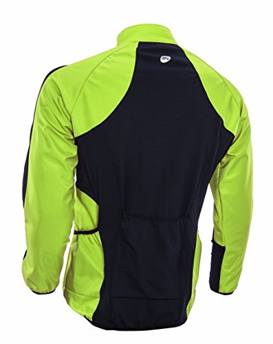 sponeed Men's Windproof Jackets Cycling Fleece Coat Shirts Winter Thermal Snowing Running Tops Bike Overcoats - color: Green Jakcet, size: Medium