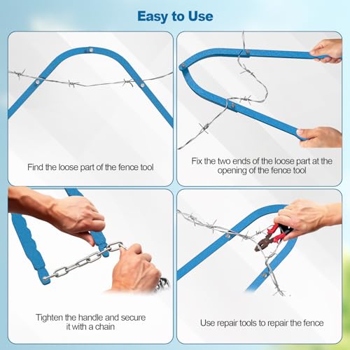 Heavy Duty Fence Repair Tool - 5.5LB, Barb Wire Tightener with Ergonomic Handles, Fence Stretcher Repair Fixer for Farms, Ranches, and Various Household Fences