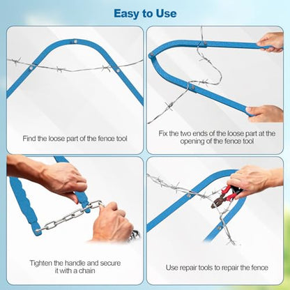 Heavy Duty Fence Repair Tool - 5.5LB, Barb Wire Tightener with Ergonomic Handles, Fence Stretcher Repair Fixer for Farms, Ranches, and Various Household Fences