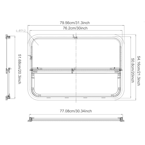 Vertical Sliding Black RV Window for Teardrop, Cargo, Horse Trailer, Marine Camper Window Replacement,30" Wide x 20" Tall, 2 Pack (30"x20") - size: 30"x20"