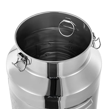 DYNAMI 9.2Gal 304 Stainless Steel Milk Bucket with Faucet,Thickened Stainless Steel Milk Can with Sealing Lid & Carry Handle,Large Liquid Container Storage,for Milk,Wine, Oil Storage Transport (35L) - size: 35L/9.2gal