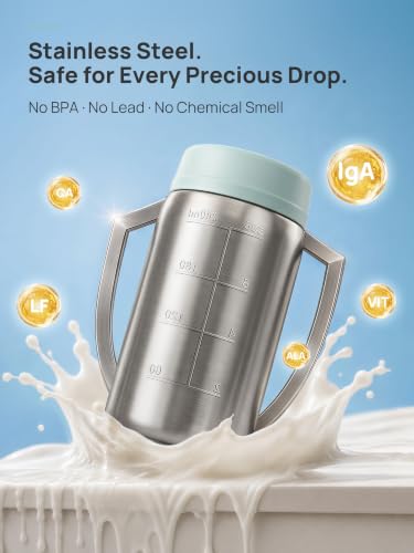 Papablic Stainless Steel Breast Milk Storage Bottles, 8oz, 4-Pack