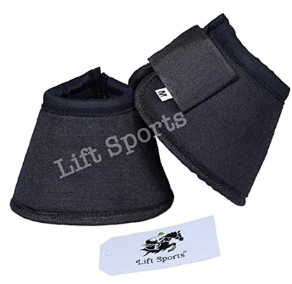 Horse Bell Boots 8 Colors Over Reach No Turn Bell Boots Wrap Tack Protection Equine (Large, Pink)