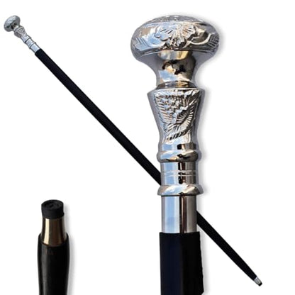 Brass Handle Victorian Telescope Foldable Wooden Walking Stick Cane Ideal Vintage Gift Men Women Father/Mother - style: Victorian