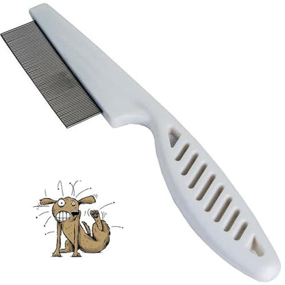 2Pcs White Long Handle Metal Hair Nit Comb Remove Head Nits Nit Comb For Pets Kids And Adults Lice Treatments (14cm, 18cm)，Lice Treatments，Lice Combs