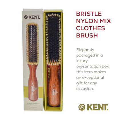 Kent CP6 Clothes Brush. Cashmere Care Dark Wood with Black & White Boar Bristle, Lint Remover for Wool and Silk for Keeping Delicate Fabrics Free from Fibres, Fluff and Pet Hair. Made in England - style: CP6