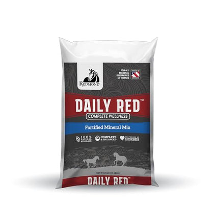 Daily Red Complete Wellness, Fortified Mineral Mix Supplement for Horses, 25lb Refill Bag - size: 25 lb Refill Bag