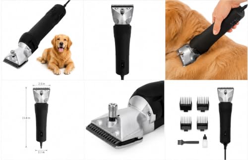 Professional Dog Grooming Clippers for Thick Coats - Shears Heavy Duty Hair Cutting Kit - Large Dog Shaver Set - Pet Trimmer for XL Large Dogs, Horses