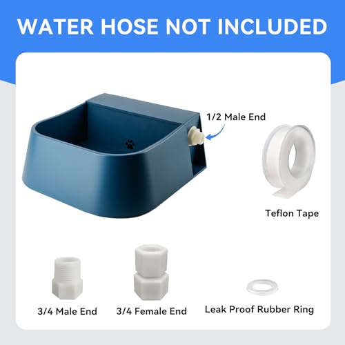 NAMSAN Automatic Water Dispenser for Dogs, Heated Watering Trough Outdoor Cat Feeder, Water Bowl Dispenser Heater for Small to Large Pets, Wild Animals, Bird Bath Dish Water Auto-Fill