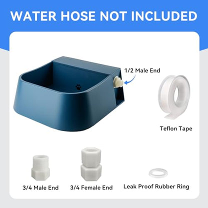 NAMSAN Automatic Water Dispenser for Dogs, Heated Watering Trough Outdoor Cat Feeder, Water Bowl Dispenser Heater for Small to Large Pets, Wild Animals, Bird Bath Dish Water Auto-Fill