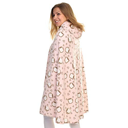 Angelina Women's Cozy Fleece Wearable Blanket or Blanket with Slipper Set - color: Coffee Wearable Blanket, size: One Size Fits Most