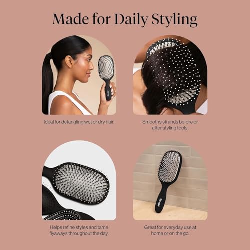 Kitsch Smooth & Polish Hair Brushes For Women and Men - Black - color: Black