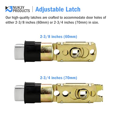 "Nuk3y 6 Way Adjustable Door Latch Bolt (Black, Plainlatch)" - color: Black, size: Plainlatch