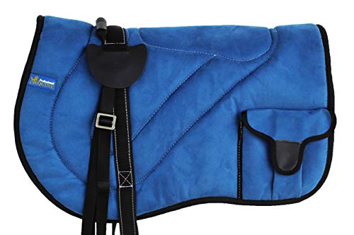 Horse Saddle PAD Trail Fleece Padded Adjustable Bareback Pad Pocket Stirrups 39193 - color: Royal Blue, size: Bareback Pad: 22" L x 36" W Cinch: 31" L x 3" W