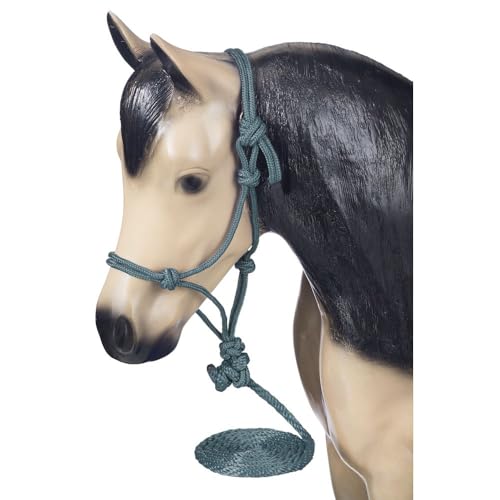 Tough1 Miniature Poly Rope Halter with Lead - color: Hunter Green, size: Large