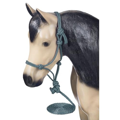 Tough1 Miniature Poly Rope Halter with Lead - color: Hunter Green, size: Large