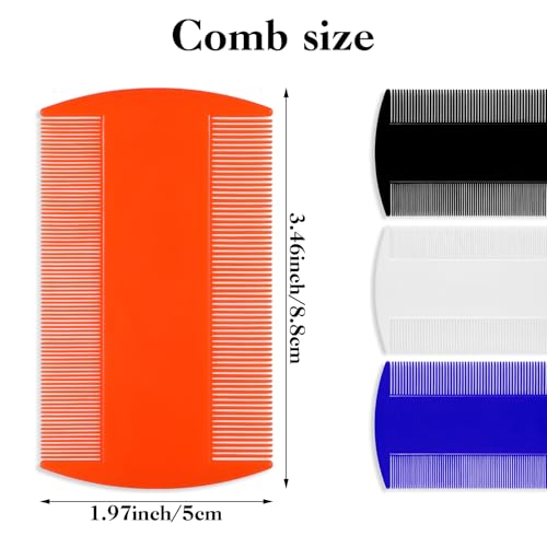 4 Pcs Lice Combs Double Sided Fine Tooth Comb Lice Comb For Dandruff Removal Thick Hair Tooth Head Nit Hair Combs For Adults Kids And Pet's Remove Head Lice Nits Fleas(4 Colors)