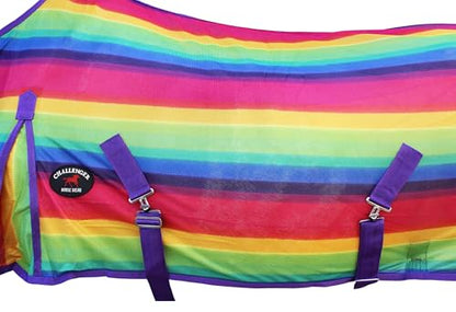 76" Horse Sheet Summer Spring Airflow Mesh Rainbow 7343 - color: Rainbow, size: 76 inches