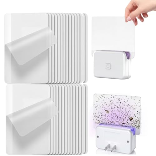 30 Pack Fly Traps Refill Cards (Refills Only) Compatible with LFSYS Plug in UV Light Fly Trap, Sticky Glue Board Refill for Fruit Flies, Gnats & Mosquitoes, Plug in Flying Trap Refills Indoor