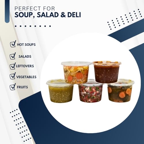 Green Direct 64 oz Plastic Round Deli Containers with Lids - Freezer Safe, BPA-Free, Disposable Food Storage for Soups, Ice Cream, and Meal Prep - Pack of 8