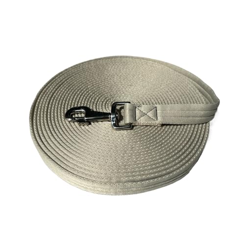 Horse Training Lunge Line with Alloy Trigger Buckle for Accurate Equestrian Training of 32.8 ft(10 Meters) - color: Grayish White