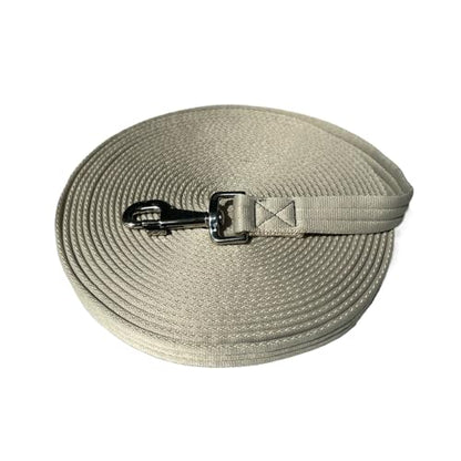 Horse Training Lunge Line with Alloy Trigger Buckle for Accurate Equestrian Training of 32.8 ft(10 Meters) - color: Grayish White