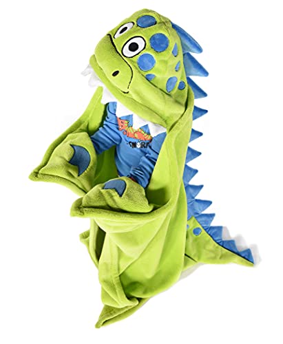 Lazy One Wearable Hooded Blanket for Kids, Animal Hooded Blanket (Dinosaur) - color: Dino-snore Hooded Blanket