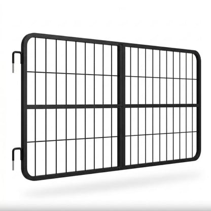 Durable 48"x24" Grid Horse Stall Gates, Two-Way Opening Matte Black Stall Guards for Horses, Robust Steel Stable Door for Show Stables & Barns, Easy Installation