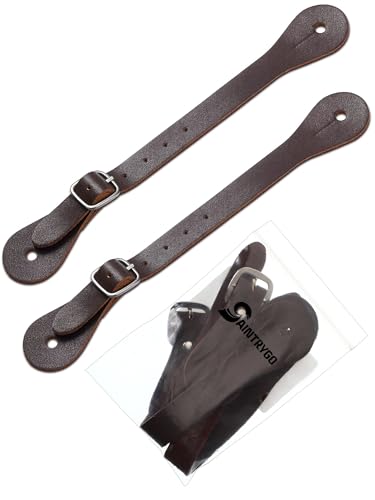 Saintrygo 2 Pcs Adjustable Leather Spur Straps for Western Boots,Rustic
