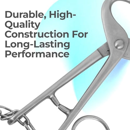 Heavy-Duty Bull Lead with Chain, 13.5" Chain, 7-3/4" Overall Length, Cattle Lead, Livestock Management, Animal Restraint, Bull Control, Bovine Handling, Farm Tools, Livestock Control