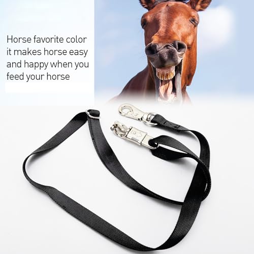 2PCS Cross Ties,Adjustable Nylon Cross Ties for Horse Horse Trailer Tie with Panic Snap and Bull Snap, Adjustable Length from 44.5-78.5 Inch,Black - style: Black-2PCS