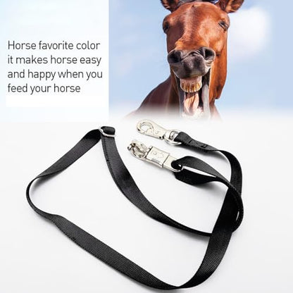 2PCS Cross Ties,Adjustable Nylon Cross Ties for Horse Horse Trailer Tie with Panic Snap and Bull Snap, Adjustable Length from 44.5-78.5 Inch,Black - style: Black-2PCS