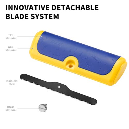 Dog Brush for Shedding, Blue and Yellow - color: Blue & Yellow