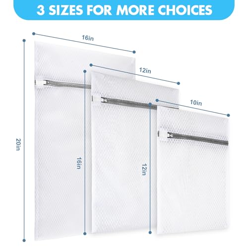 Mesh Laundry Bags for Delicates(Honeycomb), 3 Pcs Laundry Bags Mesh Wash Bags in 3 Sizes(1 Large, 1 Medium, 1 Small), Lingerie Bags for Washing Delicates, Garment Bag for Washing Machine - style: Honeycomb